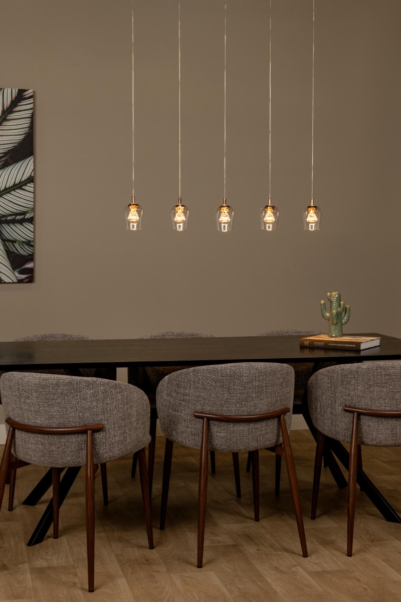 Lucide BERLIANE - Závesné svietidlo - LED Dim. - 5x3W 3000K - Transparent